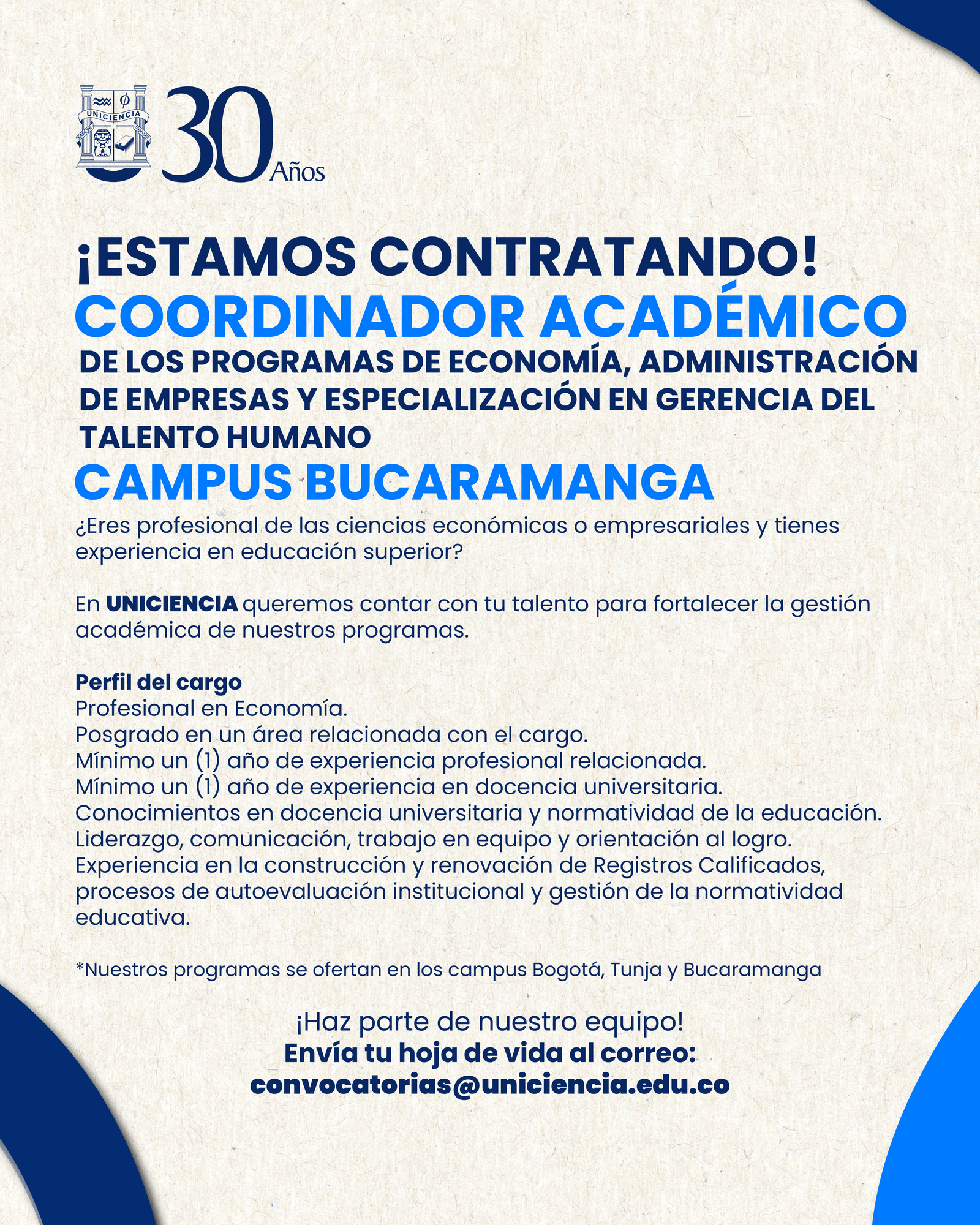 Convocatoria Coordinador(a) Académico(a) -agosto 2026