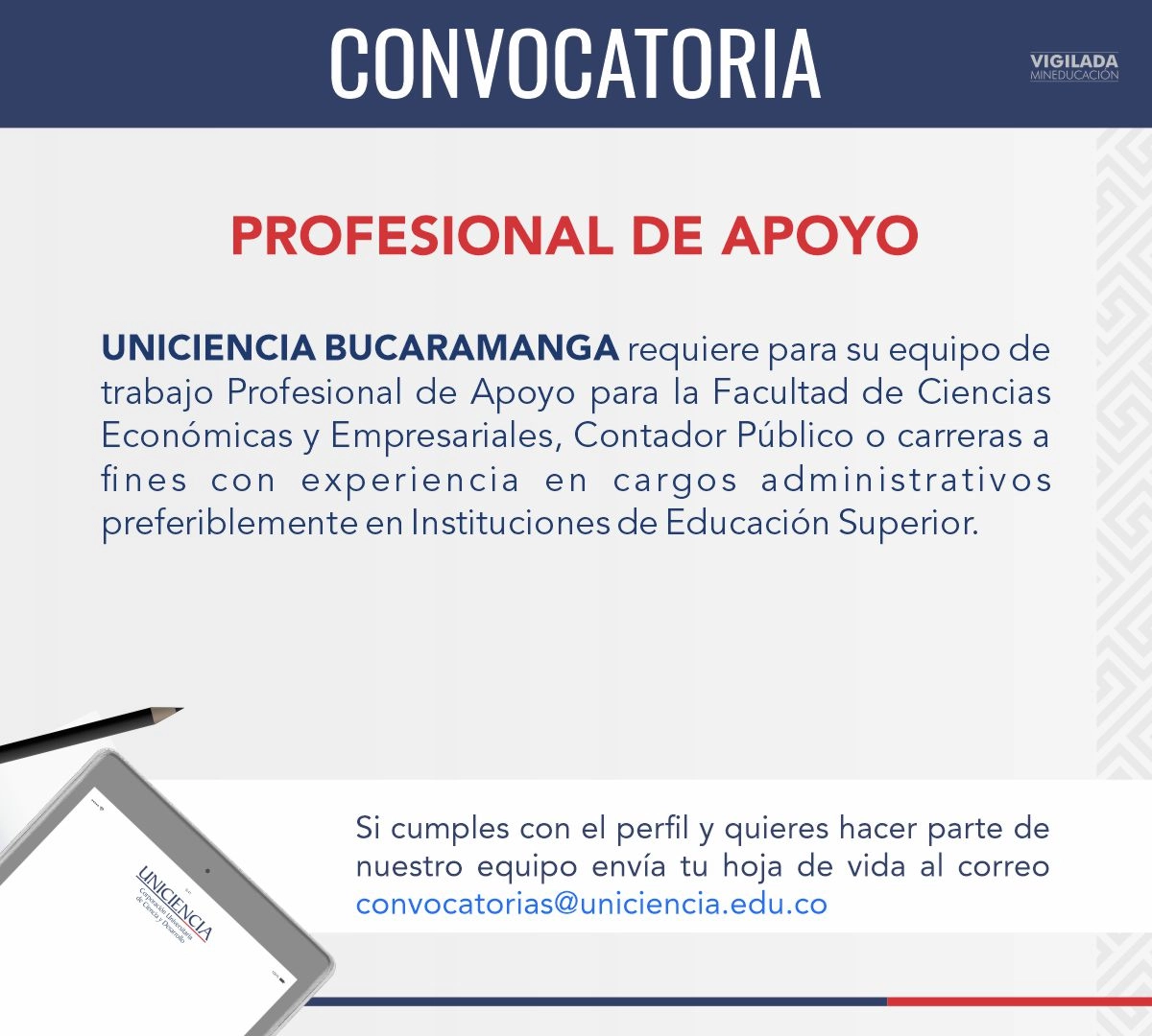 Convocatoria Profesional de Apoyo CEE