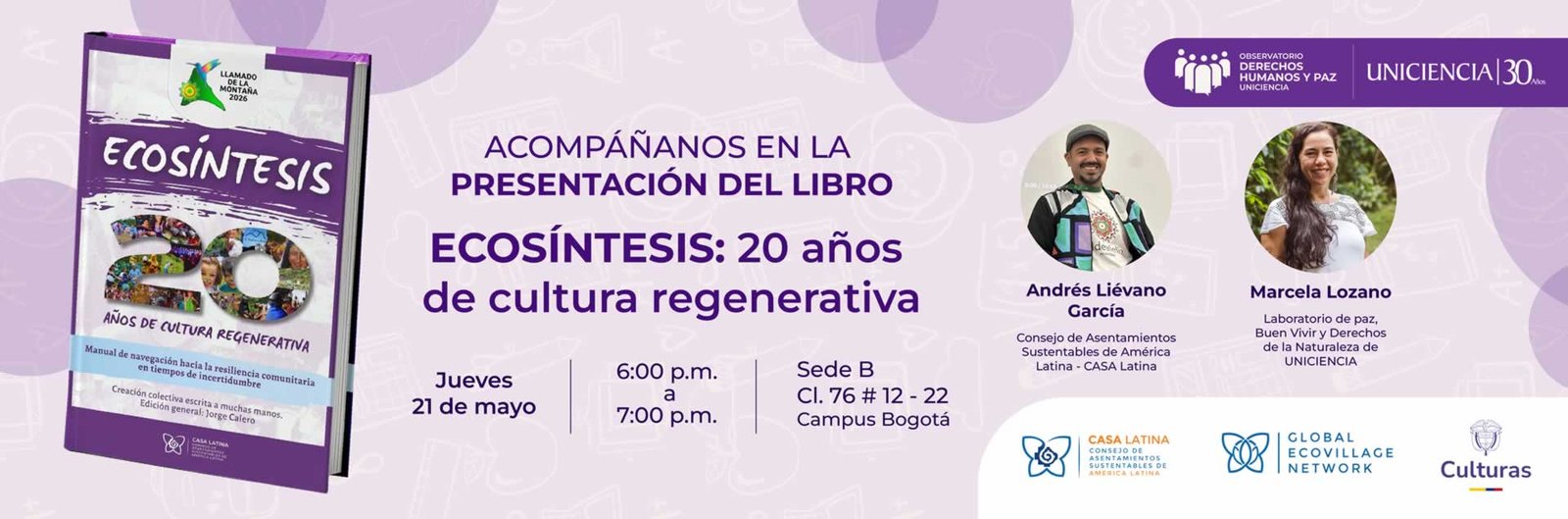 Presentación ECOSÍNTESIS: 20 años de cultura regenerativa | UNICIENCIA